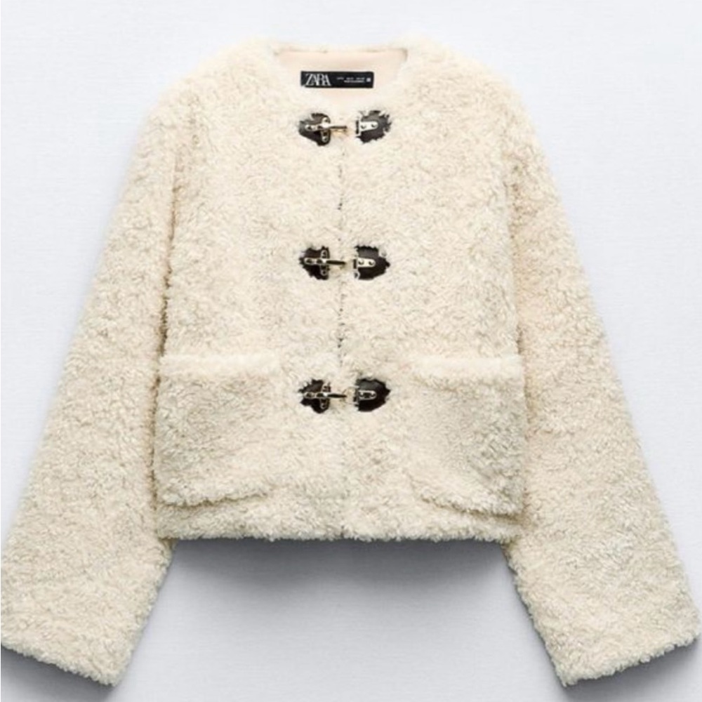 Zara Faux Shearling Jacket - Picture 2 of 12